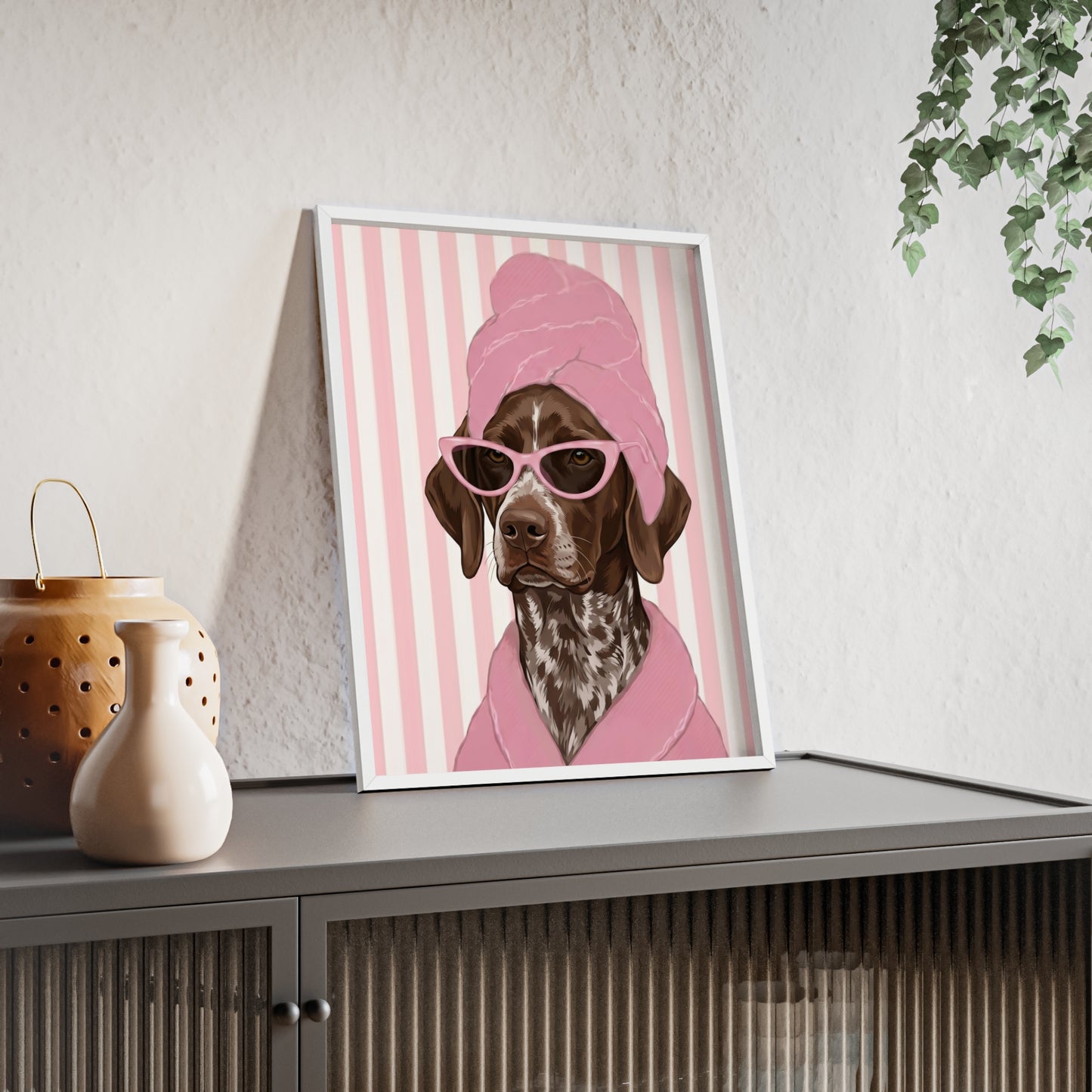 German Shorthaired Pointer Bathroom Poster - Funny Dog Spa Wall Art