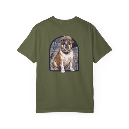 Cool English Bulldog Sailor Captain T-Shirt - Double-Sided Dog Tee