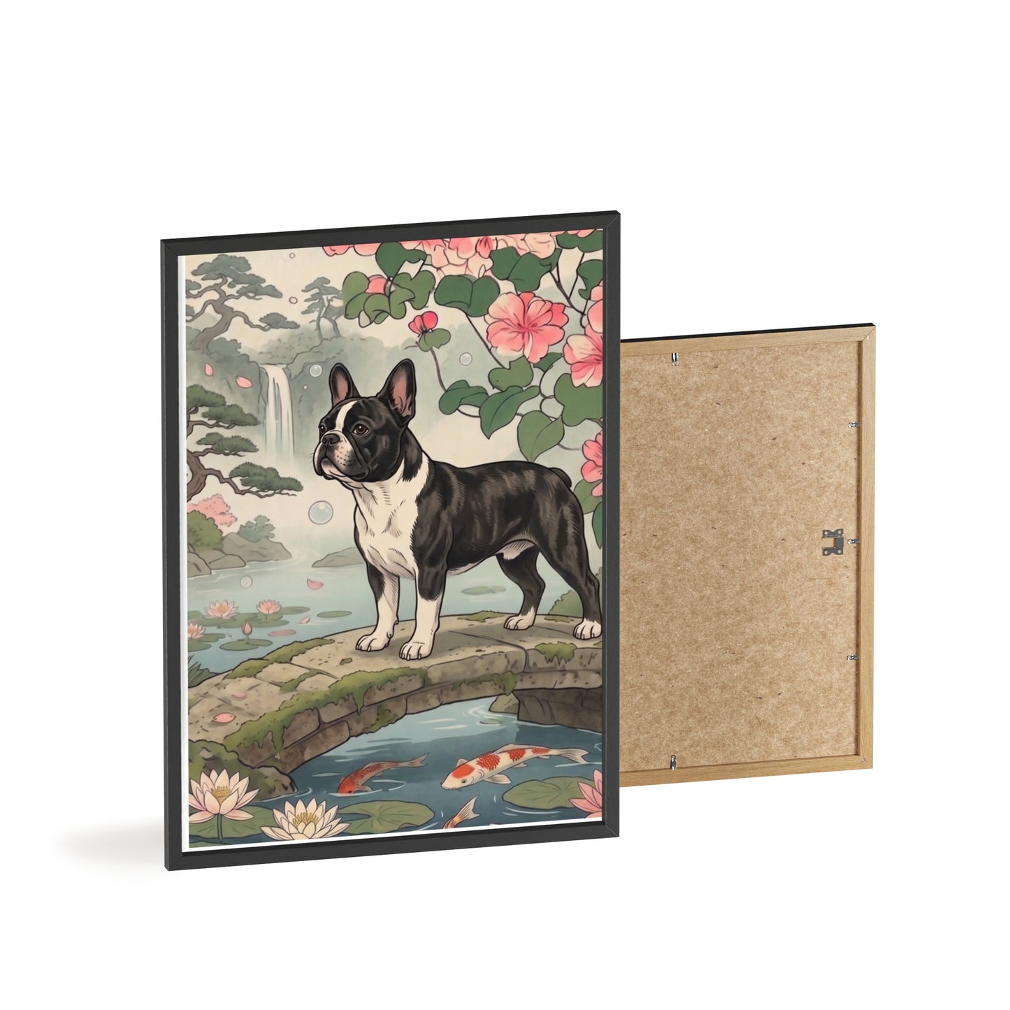 French Bulldog Japanese Style Art Poster - Vintage Frenchie Ukiyo-e Wall Art