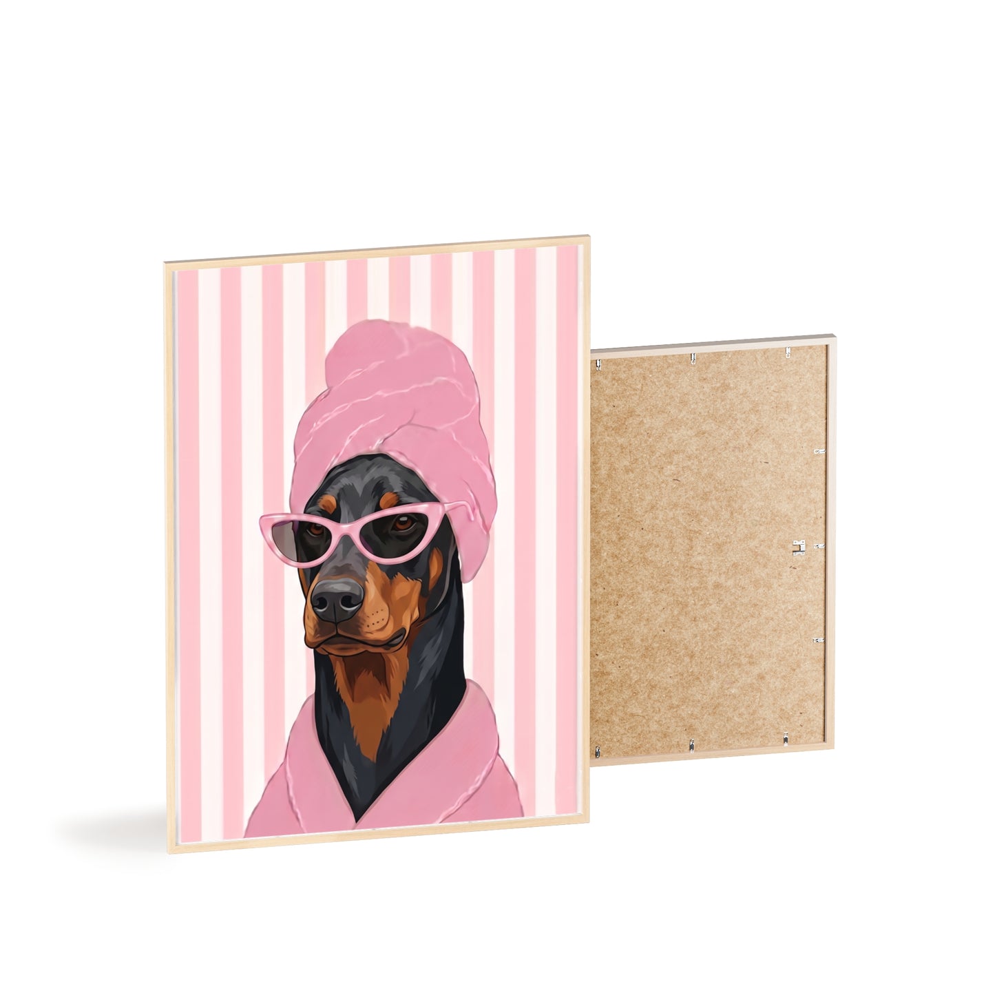 Doberman Bathroom Poster - Funny Dog Spa Wall Art