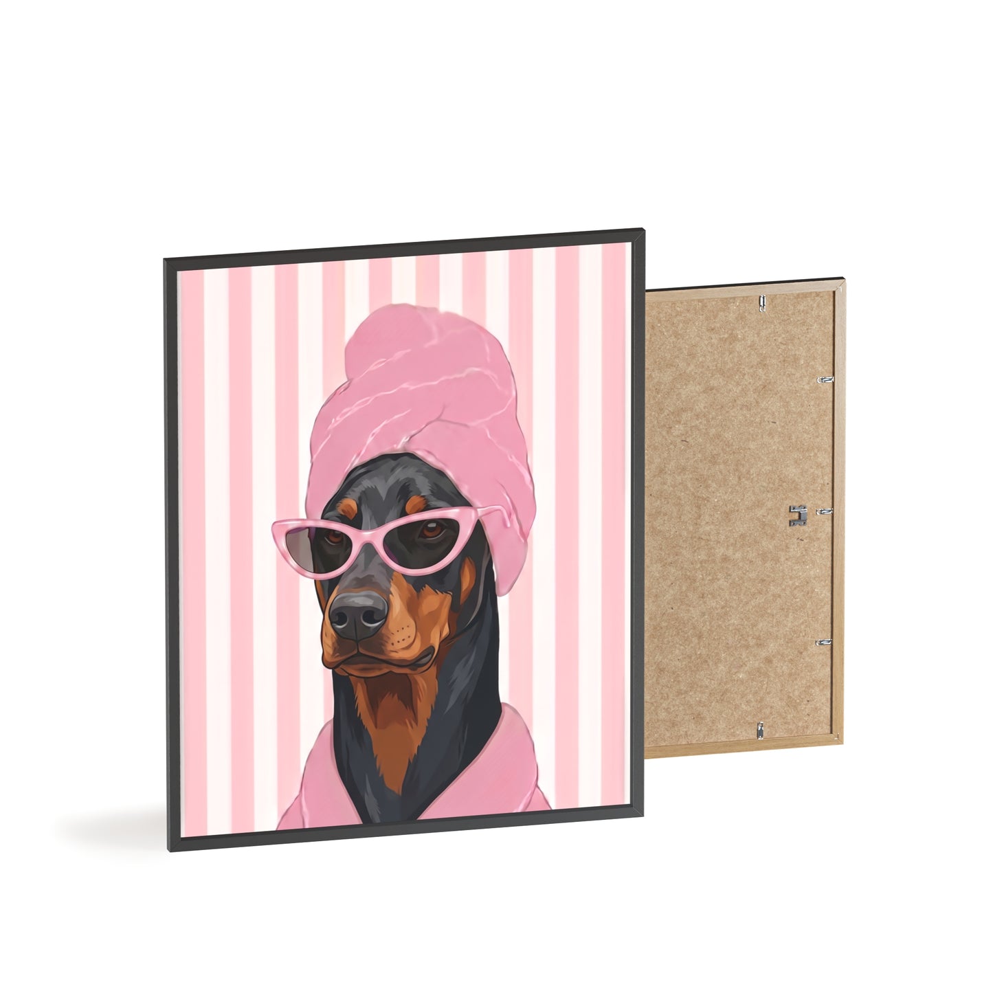 Doberman Bathroom Poster - Funny Dog Spa Wall Art
