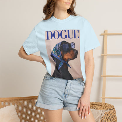 Doberman DOGUE Magazine Graphic T-Shirt - Funny Dog Tee