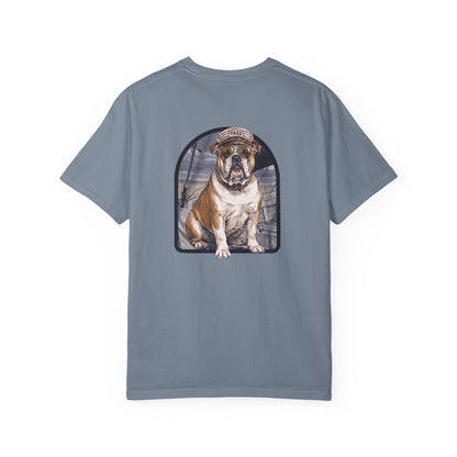 Cool English Bulldog Sailor Captain T-Shirt - Double-Sided Dog Tee