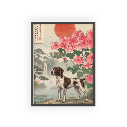 German Shorthaired Pointer Japanese Style Art Poster - GSP Ukiyo-e Wall Art