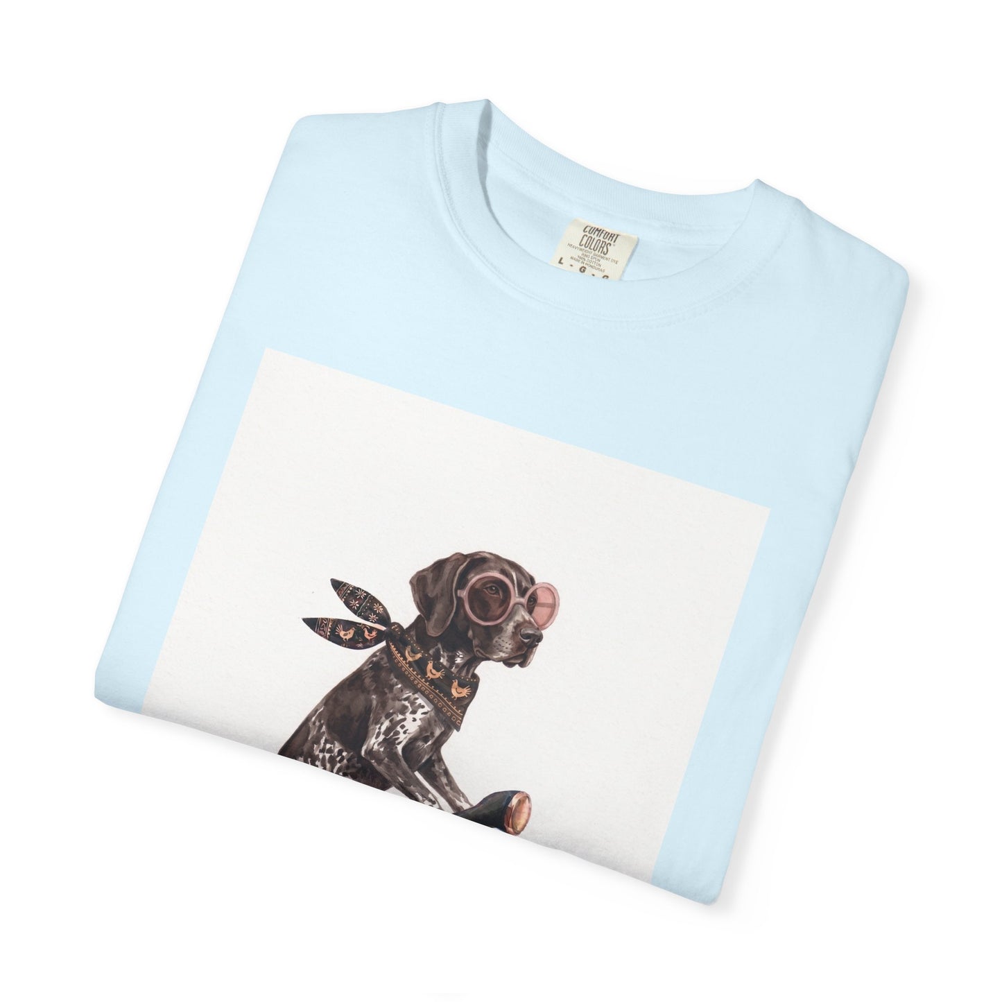 German Shorthaired Pointer Scooter Graphic T-Shirt | Vintage GSP Riding Tee