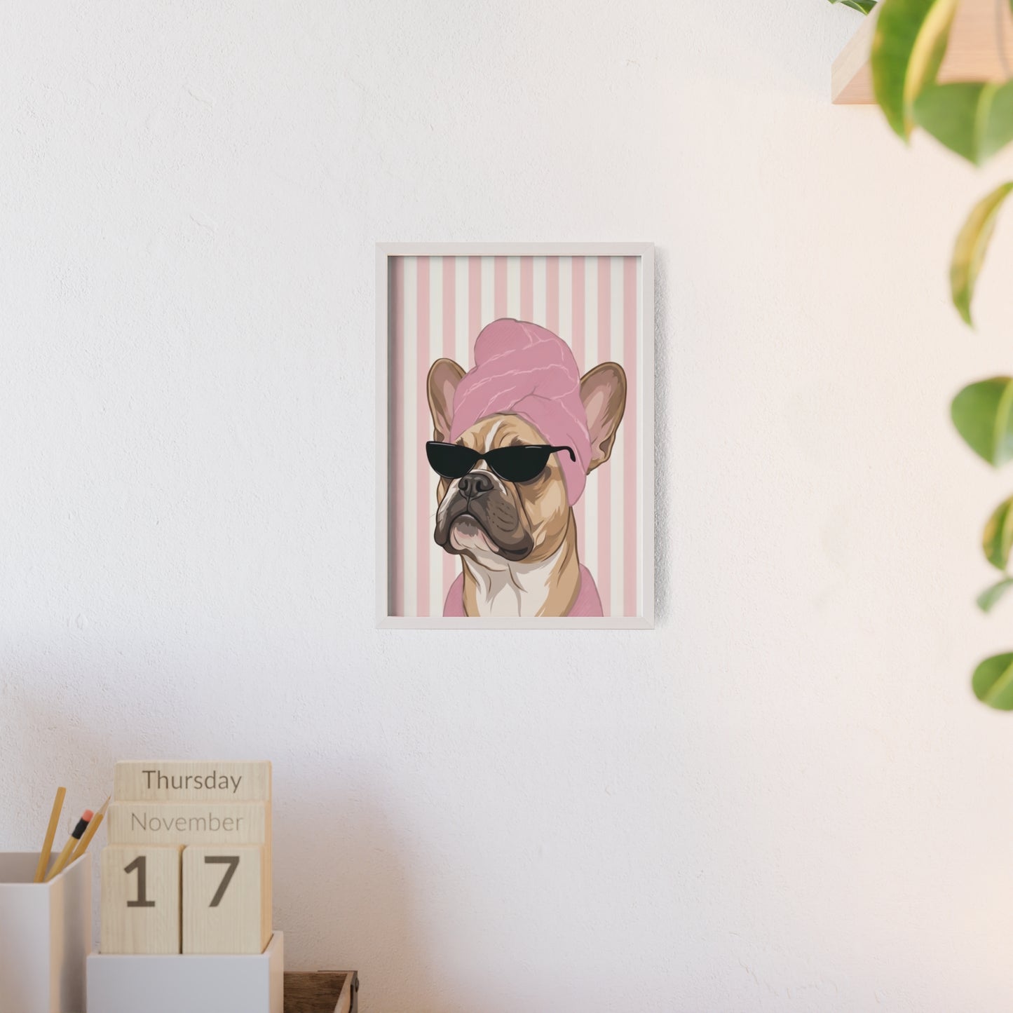 French Bulldog Bathroom Poster - Funny Frenchie Spa Wall Art