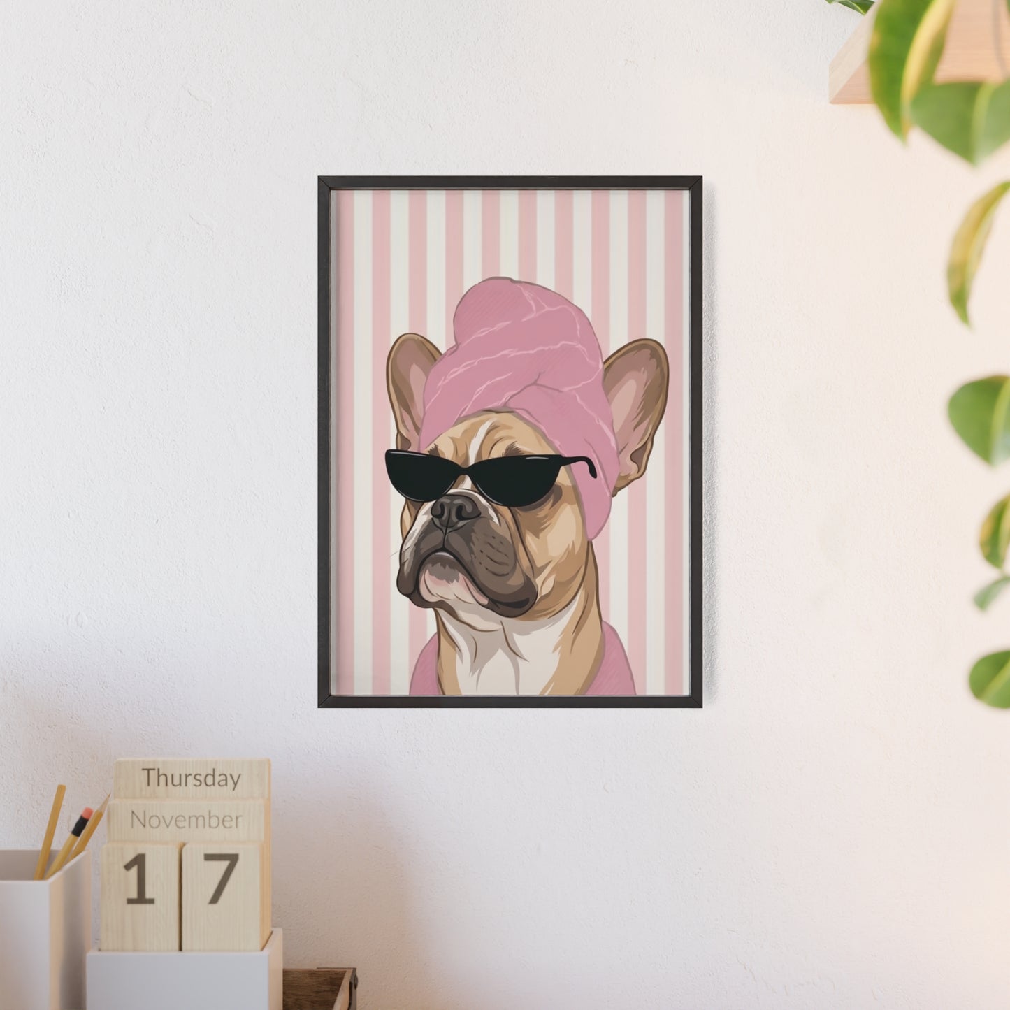 French Bulldog Bathroom Poster - Funny Frenchie Spa Wall Art
