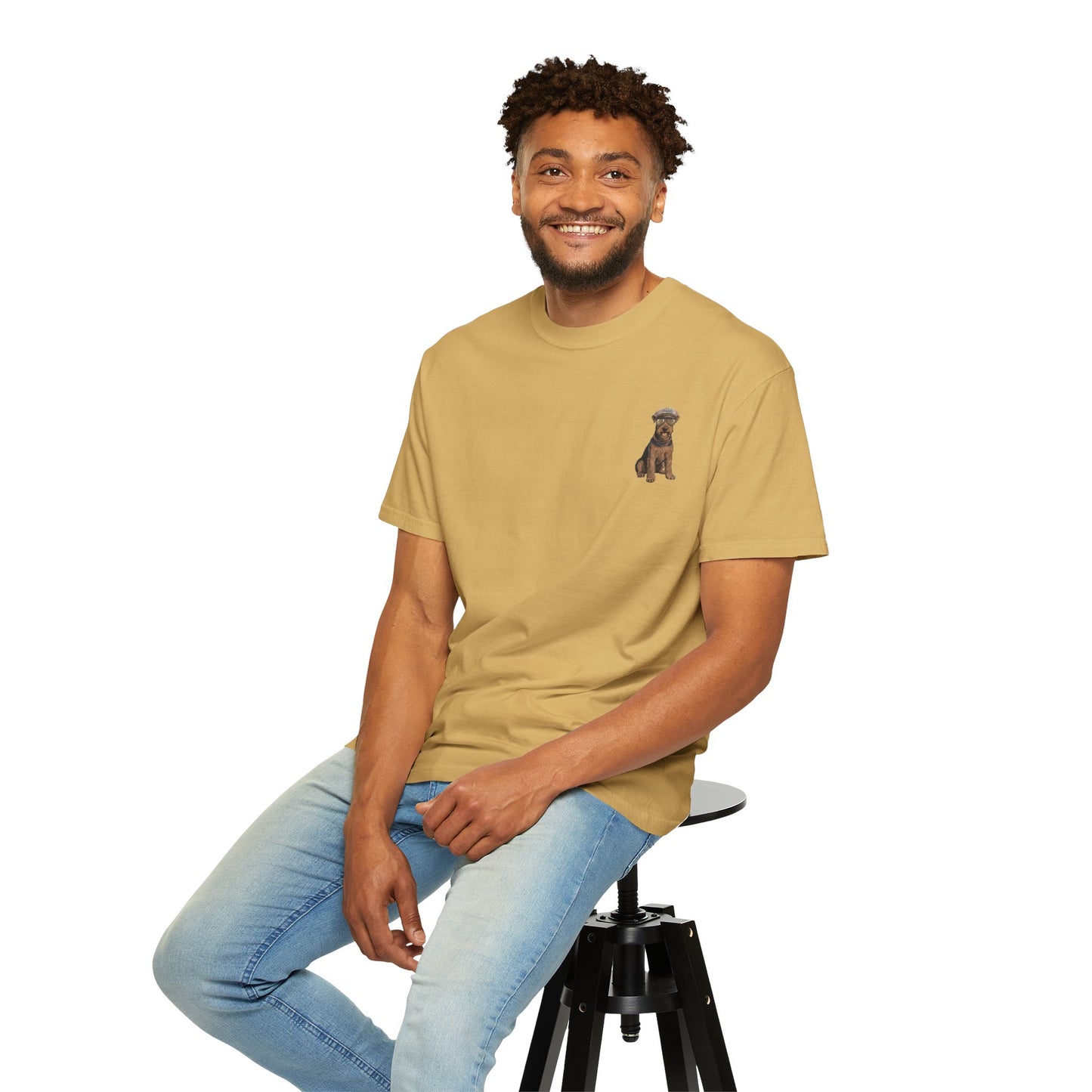 Cool Airedale Terrier Sailor Captain T-Shirt - Double-Sided Dog Tee