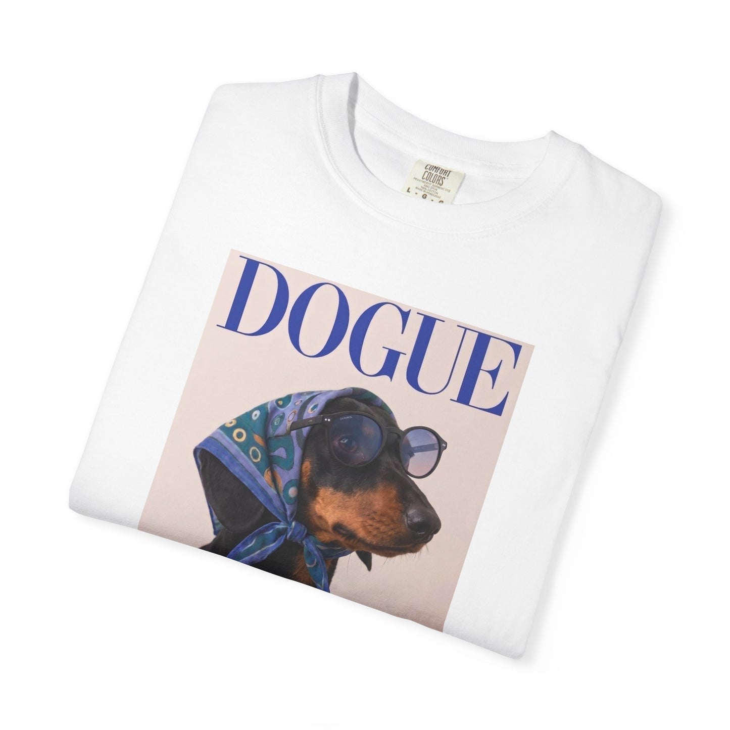 "DOGUE" Dachshund Fashion Magazine Graphic T-Shirt - Funny Wiener Dog Tee