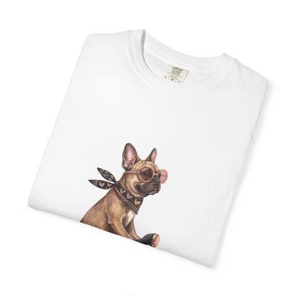 French Bulldog Riding Vintage Scooter T-Shirt - Cool Frenchie Graphic Tee