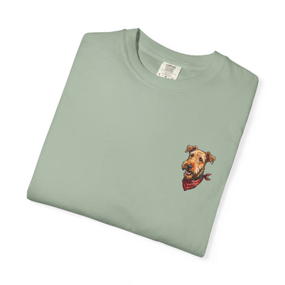 Beach AIREDALE TERRIER Dog On A Boat T-Shirt -  BOAT Day Pet Lover Crewneck