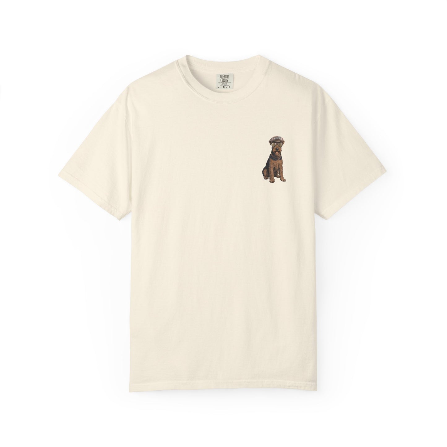 Cool Airedale Terrier Sailor Captain T-Shirt - Double-Sided Dog Tee