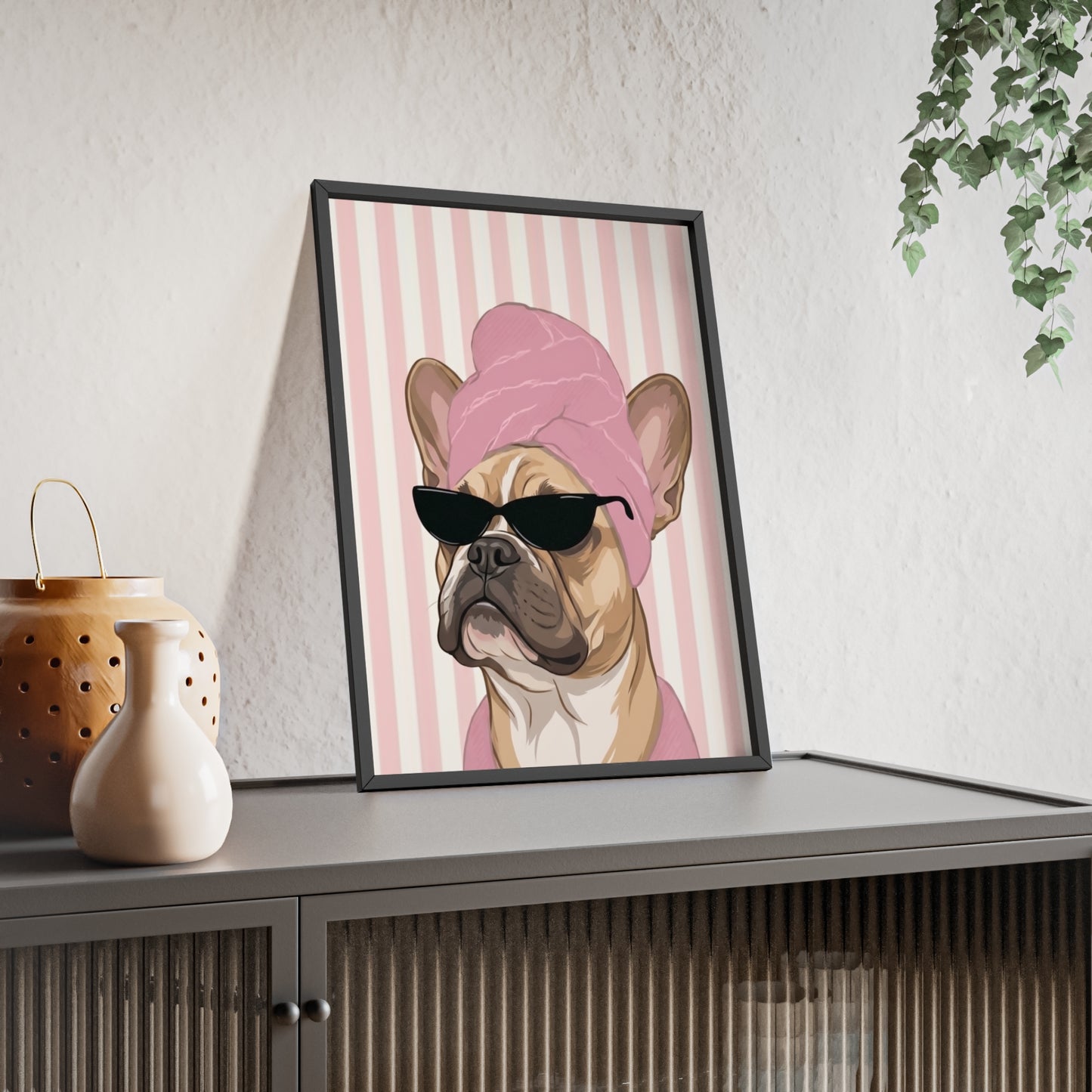 French Bulldog Bathroom Poster - Funny Frenchie Spa Wall Art