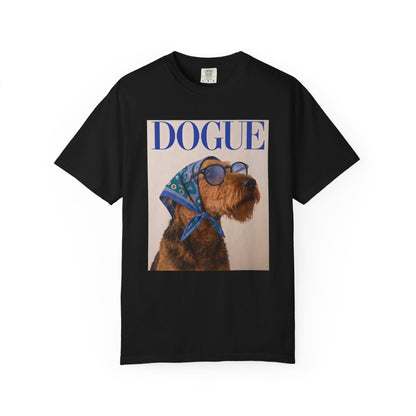 Airedale Terrier Comfort Colors DOGUE Magazine T-Shirt | Funny Dog Lover Tee