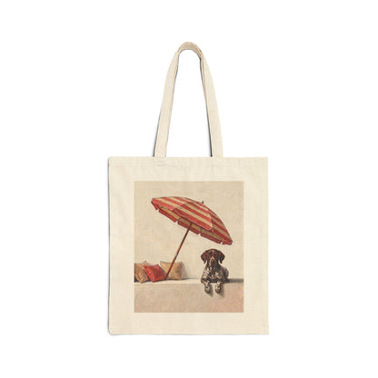German Shorthaired Pointer Beach Day Tote Bag - Vintage GSP Summer Bag