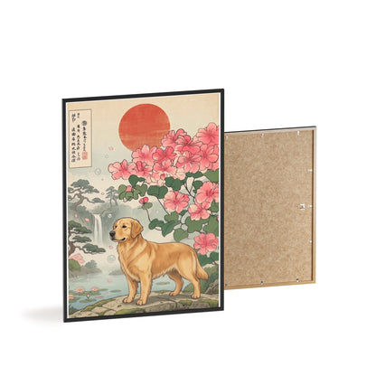 Golden Retriever Japanese Style Art Poster & Print