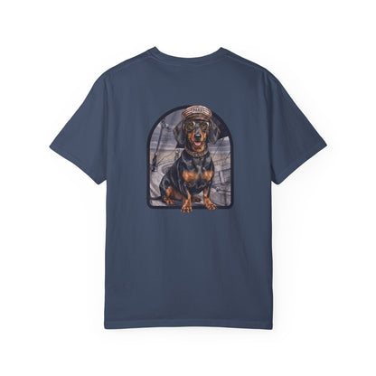 Cool Dachshund Captain T-Shirt - Funny Wiener Dog Graphic Tee