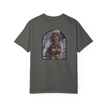 Cool Dachshund Captain T-Shirt - Funny Wiener Dog Graphic Tee