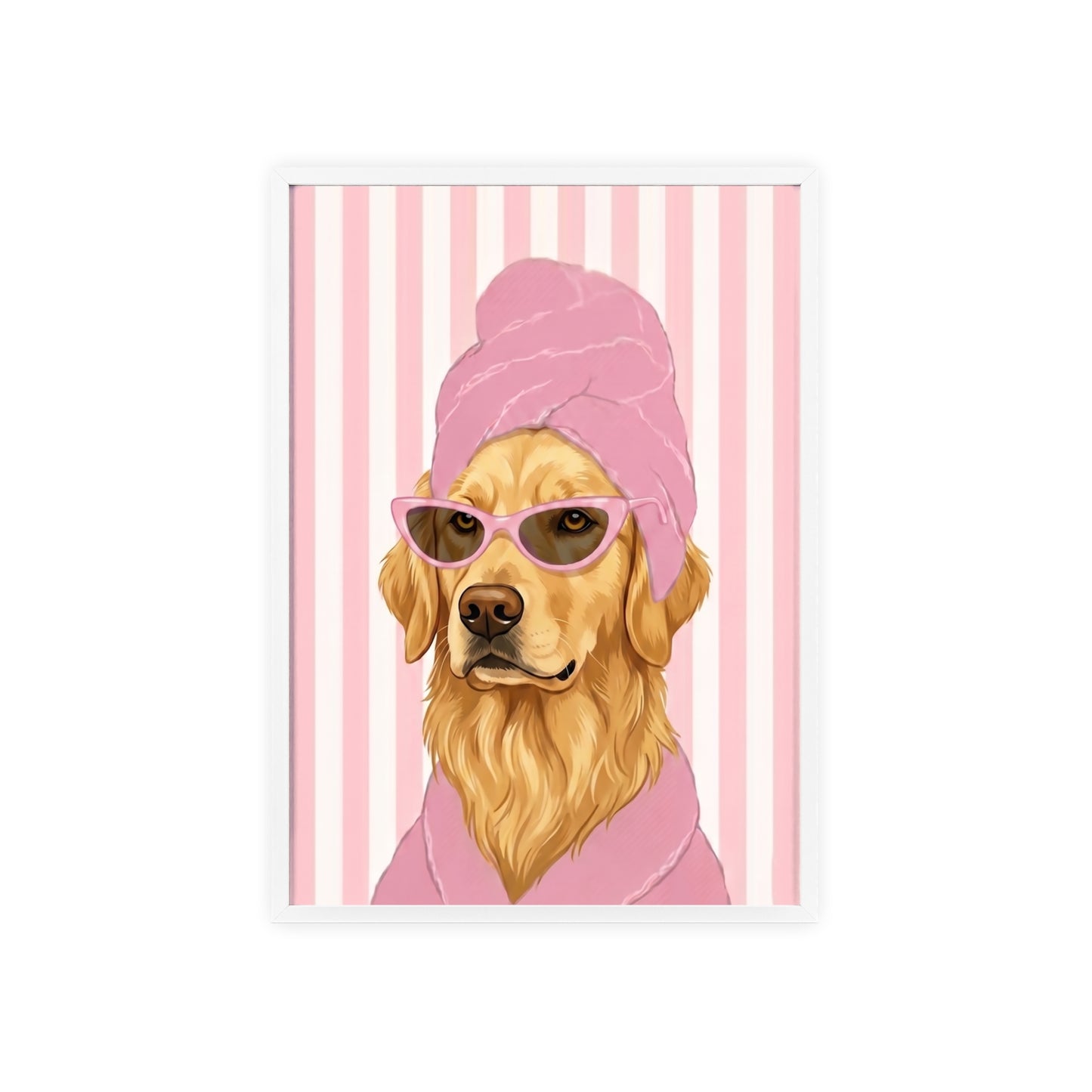 Golden Retriever Bathroom Poster - Funny Dog Spa Art