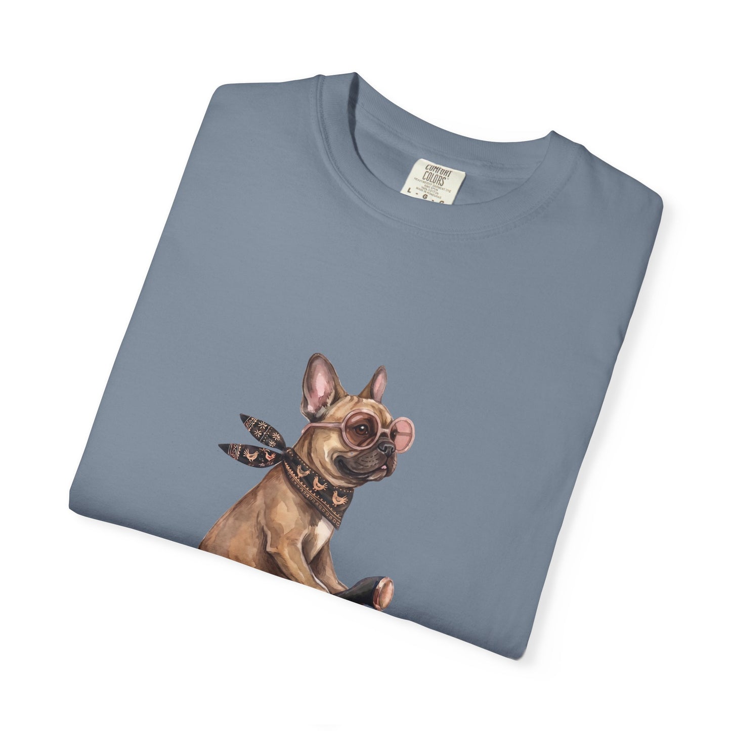 French Bulldog Riding Vintage Scooter T-Shirt - Cool Frenchie Graphic Tee