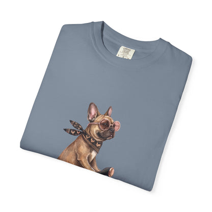 French Bulldog Riding Vintage Scooter T-Shirt - Cool Frenchie Graphic Tee