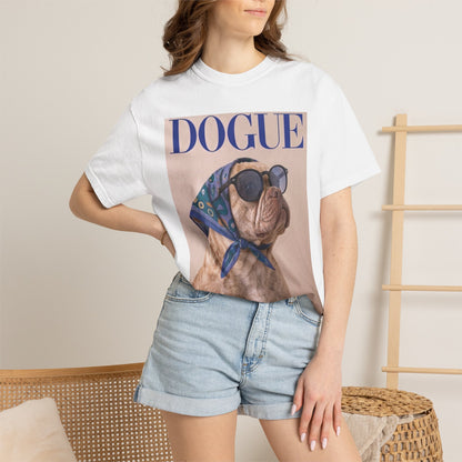 French Bulldog DOGUE Magazine Graphic T-Shirt - Funny Frenchie Tee