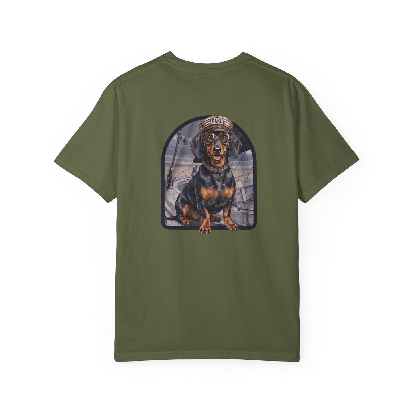 Cool Dachshund Captain T-Shirt - Funny Wiener Dog Graphic Tee