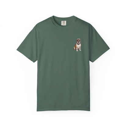 Cool English Bulldog Sailor Captain T-Shirt - Double-Sided Dog Tee