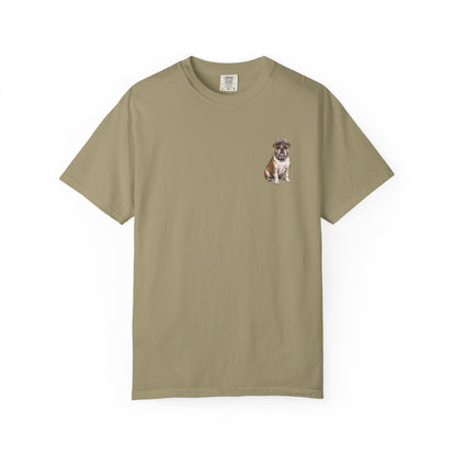 Cool English Bulldog Sailor Captain T-Shirt - Double-Sided Dog Tee