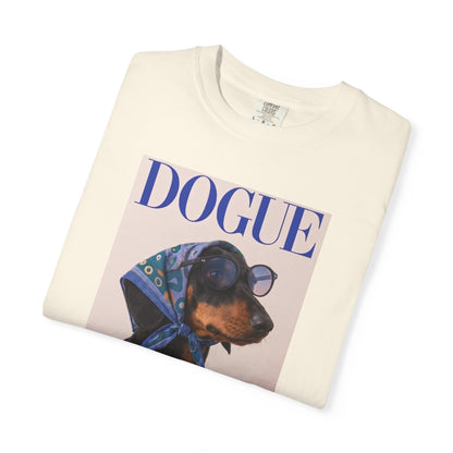 "DOGUE" Dachshund Fashion Magazine Graphic T-Shirt - Funny Wiener Dog Tee