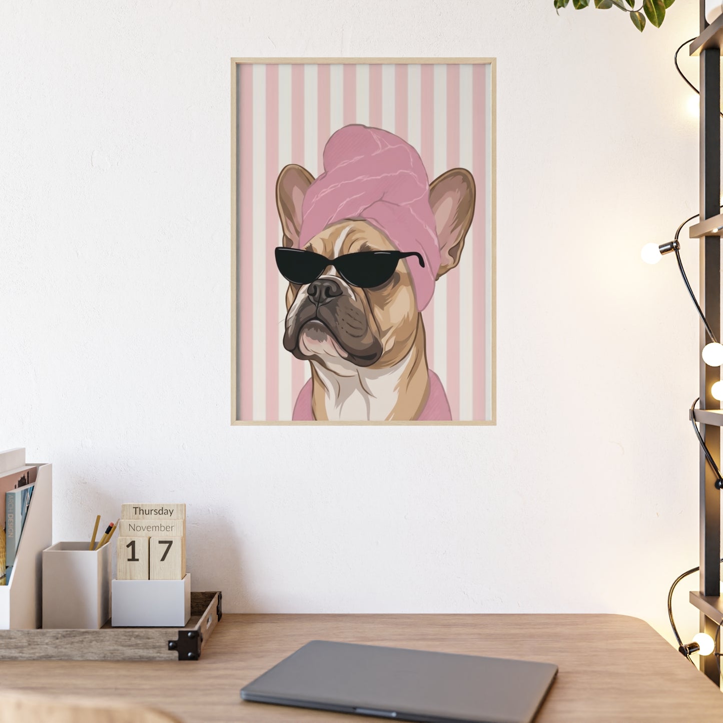French Bulldog Bathroom Poster - Funny Frenchie Spa Wall Art