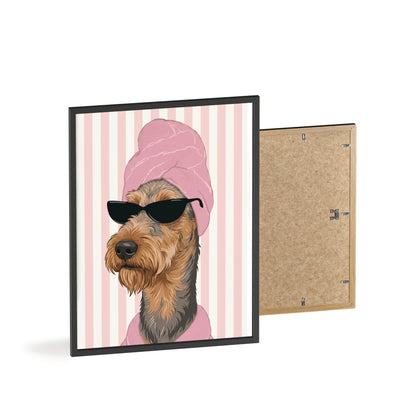 Airedale Terrier Bathroom Art Decor | Funny Dog Spa Poster & Canvas