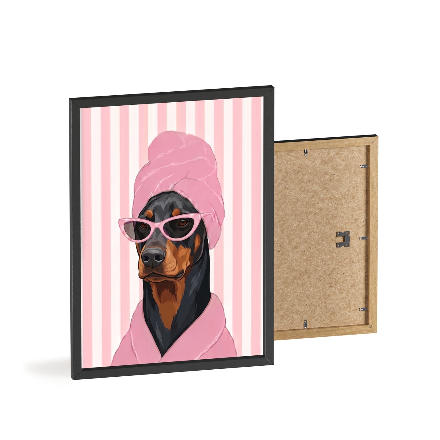 Doberman Bathroom Poster - Funny Dog Spa Wall Art