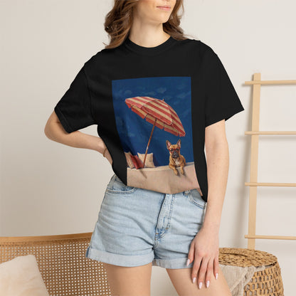 French Bulldog Beach Day Graphic T-Shirt - Vintage Summer Dog Tee