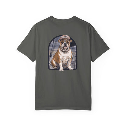 Cool English Bulldog Sailor Captain T-Shirt - Double-Sided Dog Tee