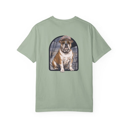 Cool English Bulldog Sailor Captain T-Shirt - Double-Sided Dog Tee