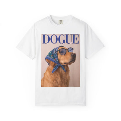 Golden Retriever DOGUE Magazine Graphic T-Shirt - Funny Dog Tee