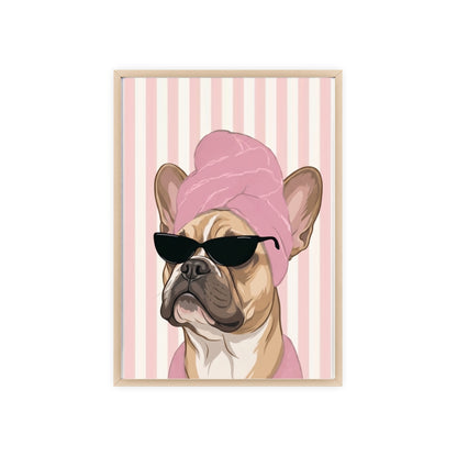 French Bulldog Bathroom Poster - Funny Frenchie Spa Wall Art
