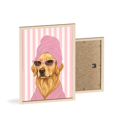 Golden Retriever Bathroom Poster - Funny Dog Spa Art
