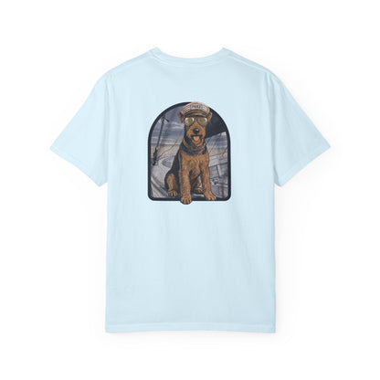 Cool Airedale Terrier Sailor Captain T-Shirt - Double-Sided Dog Tee