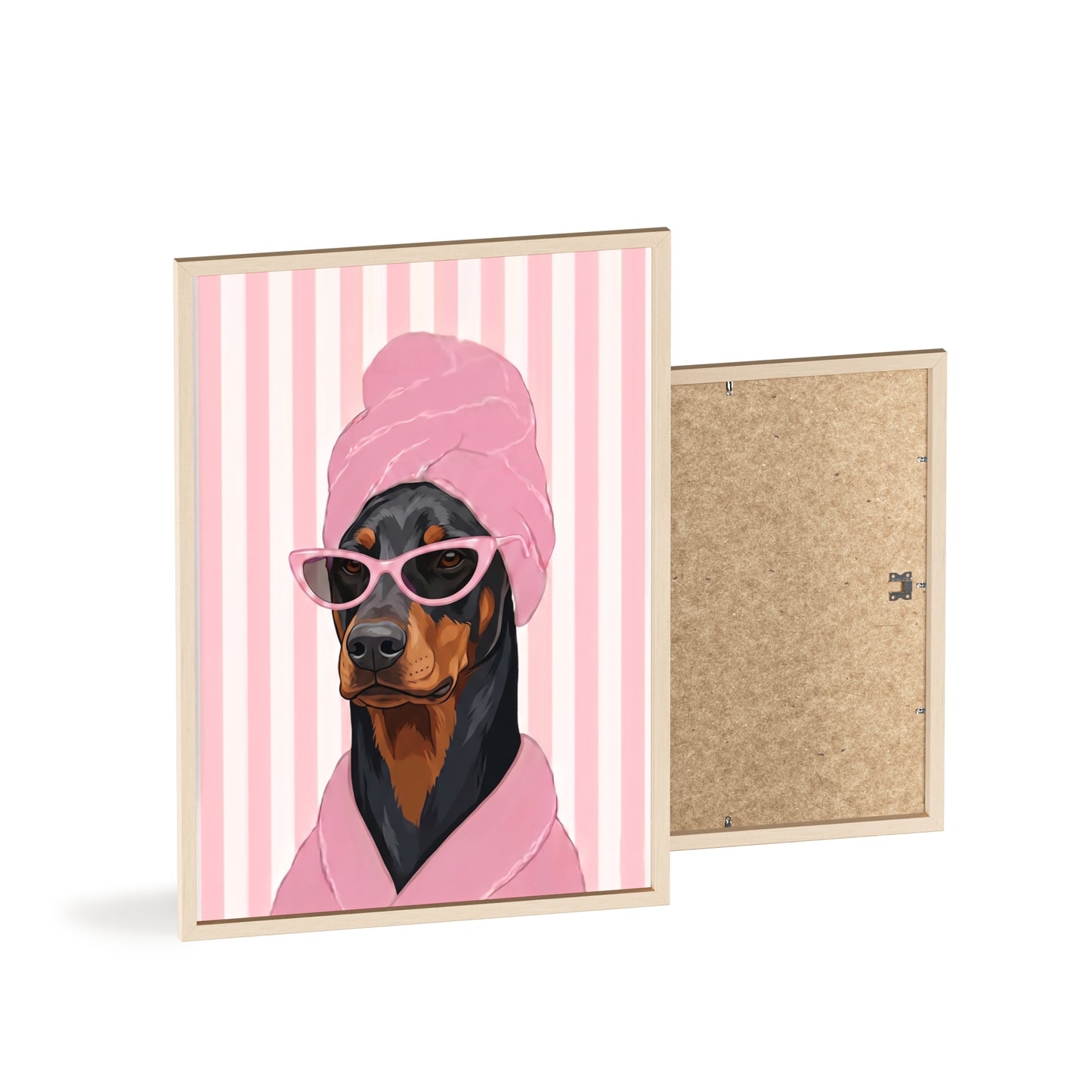 Doberman Bathroom Poster - Funny Dog Spa Wall Art