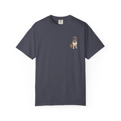 Cool English Bulldog Sailor Captain T-Shirt - Double-Sided Dog Tee