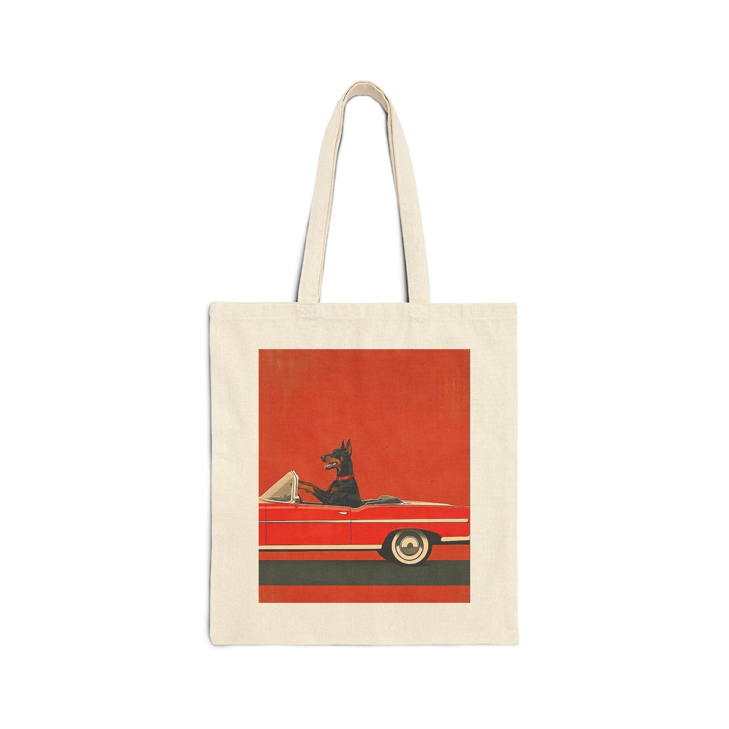 Doberman Driving Vintage Convertible Tote Bag - Funny Dog Gift