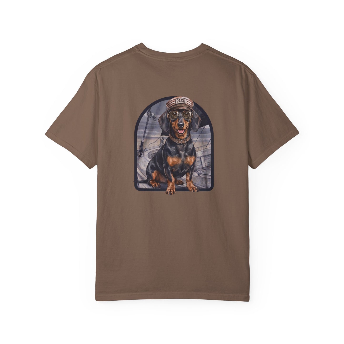 Cool Dachshund Captain T-Shirt - Funny Wiener Dog Graphic Tee