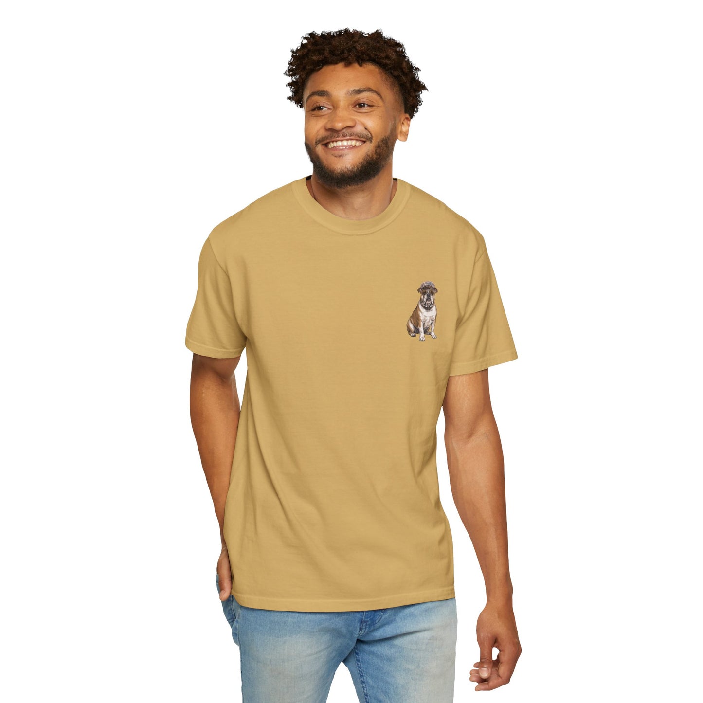 Cool English Bulldog Sailor Captain T-Shirt - Double-Sided Dog Tee