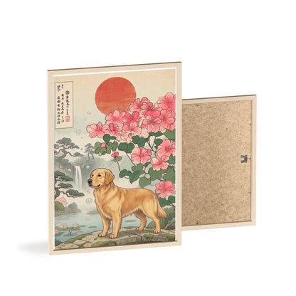 Golden Retriever Japanese Style Art Poster & Print