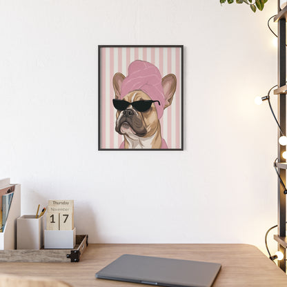 French Bulldog Bathroom Poster - Funny Frenchie Spa Wall Art