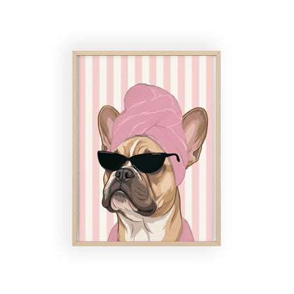 French Bulldog Bathroom Poster - Funny Frenchie Spa Wall Art