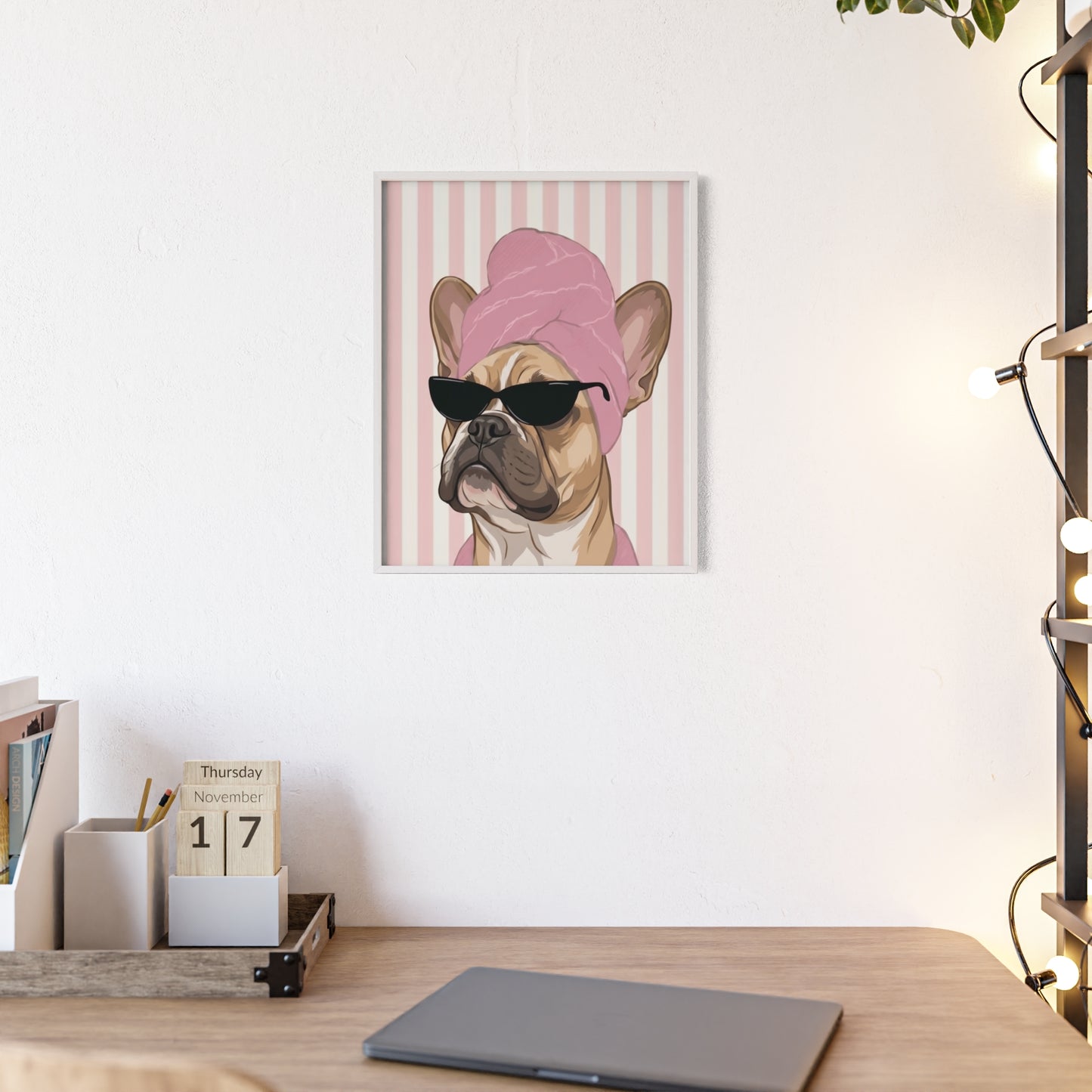 French Bulldog Bathroom Poster - Funny Frenchie Spa Wall Art