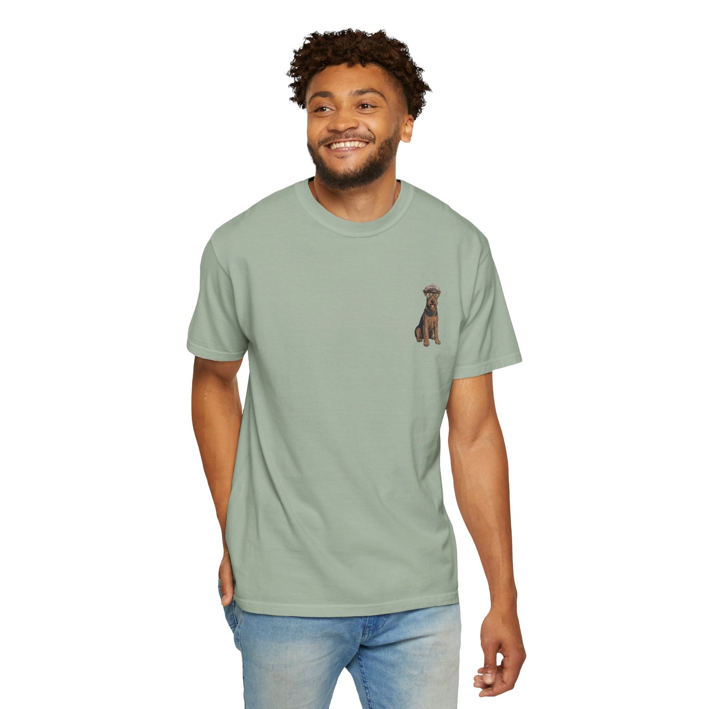 Cool Airedale Terrier Sailor Captain T-Shirt - Double-Sided Dog Tee